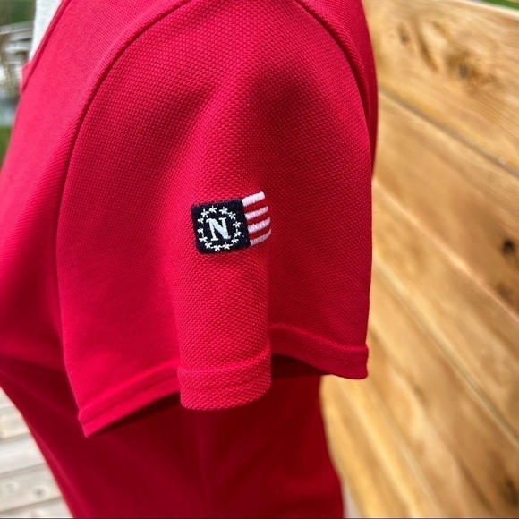 Nautica Vintage Y2K Red Jersey Knit Short Sleeve Mini Shirt Dress - Picture 4 of 11